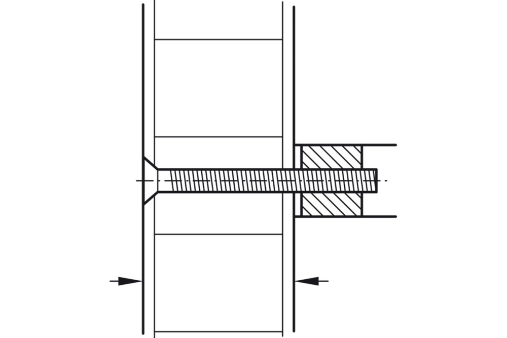 Mounting set, stainless steel, Startec, for Bodo door handle