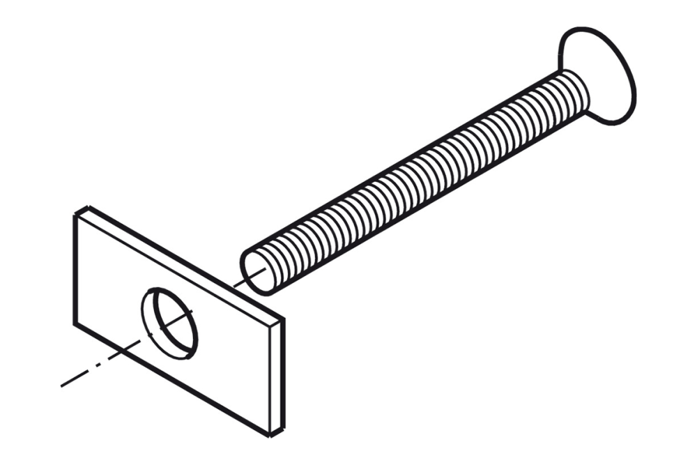 Mounting set, stainless steel, Startec, for Carlo door handle