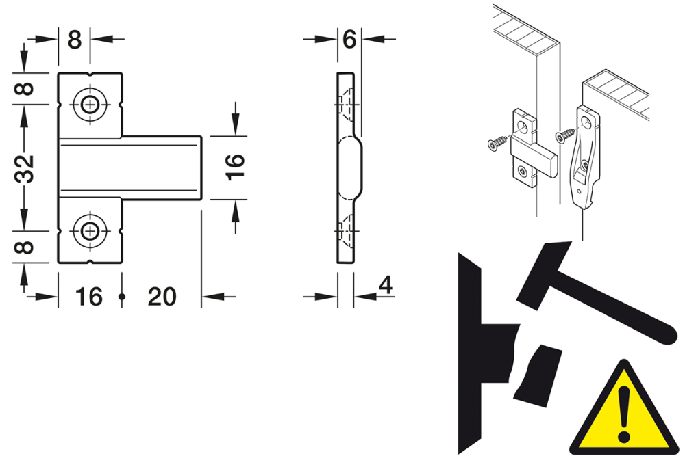 قطعة لوحية، Häfele Pacofix SF