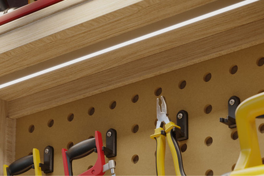 Profile for under mounting, Häfele Loox5 profile 2104 for 8 mm LED strip lights