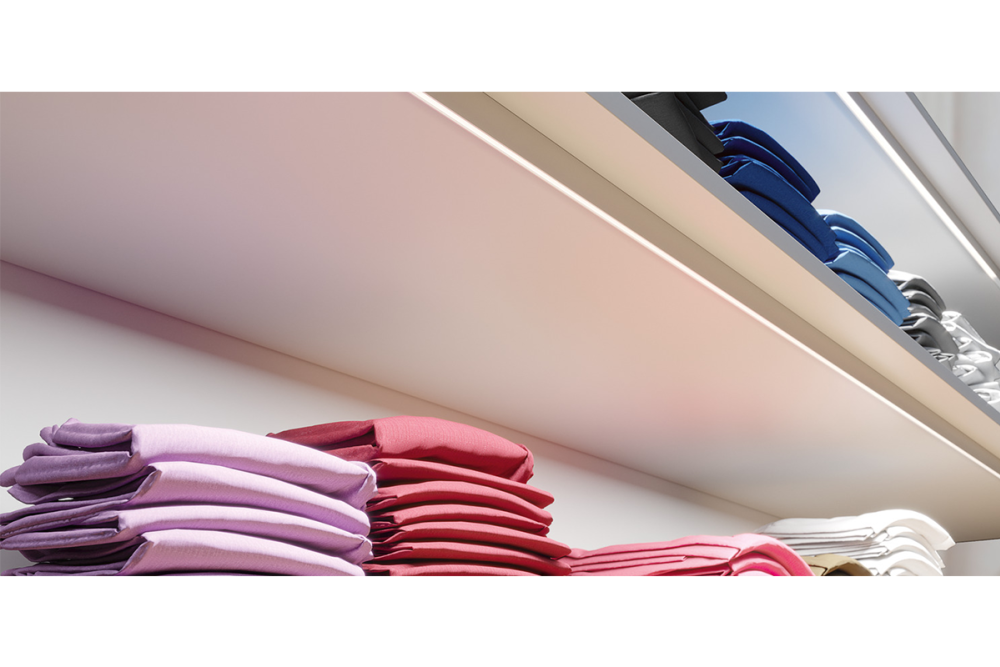 Profile for under mounting, Häfele Loox5 profile 2104 for 8 mm LED strip lights