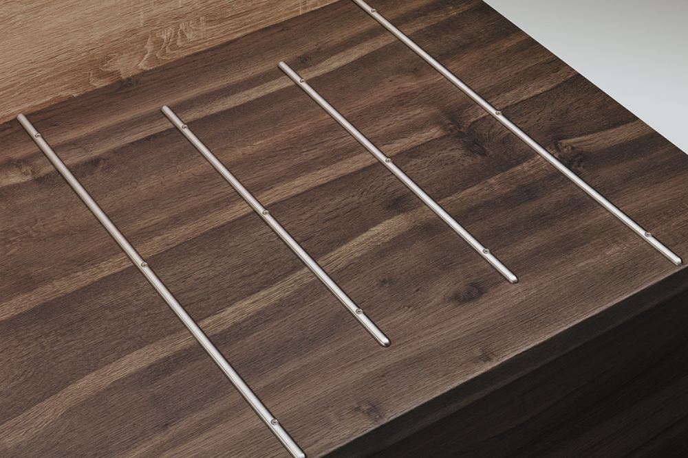 Protection rails, straight, dimensions 13 x 7 mm (W x H)