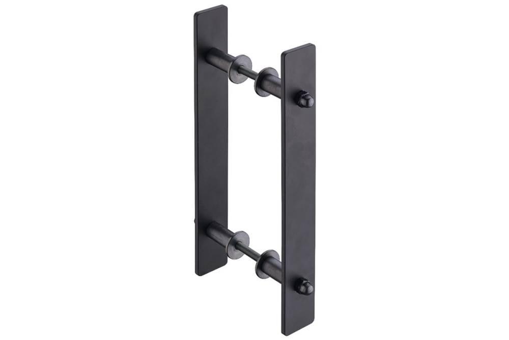 Pull handle for sliding doors, Steel, On both sides