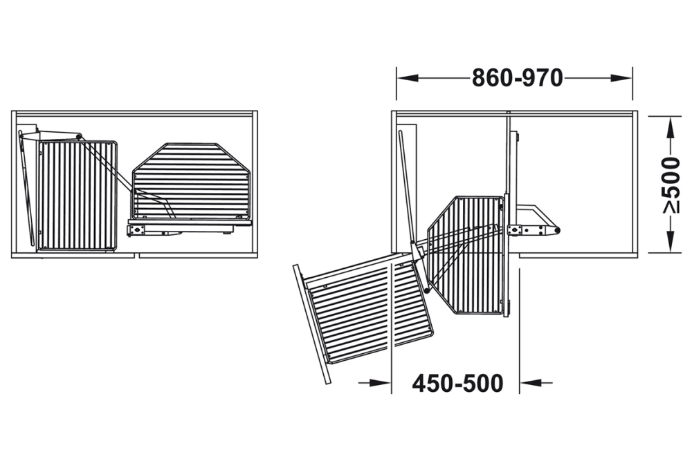 Pull out and turn for corner cabinets, Häfele