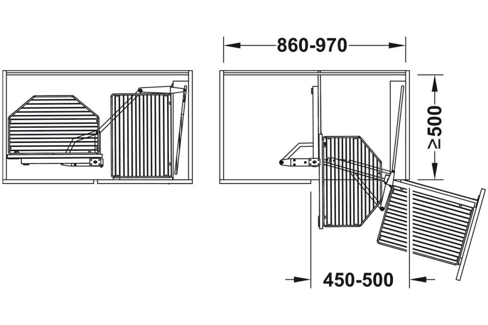 Pull out and turn for corner cabinets, Häfele