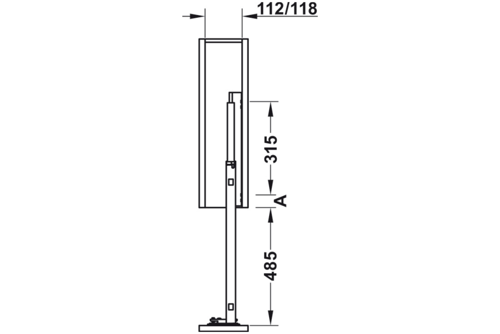 Pull-out, Häfele, for installation behind fronts