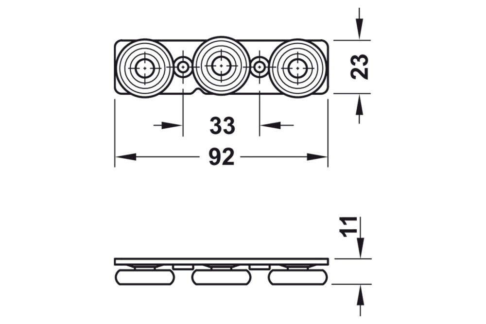 عربة انزلاق، 29 مم، للعدّائين الخطيين (Linear Runners)