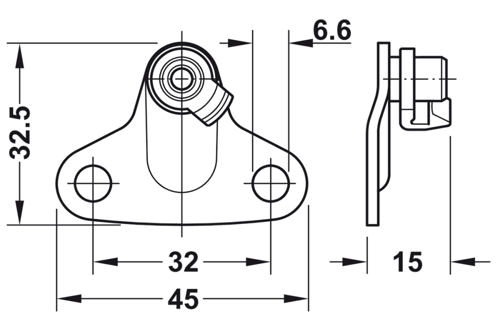 Screw-on bracket, For Duo standard/forte flap fitting