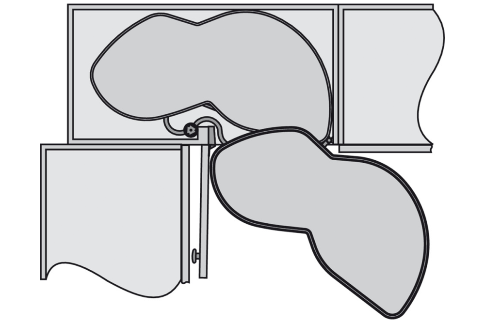 Set of shelves, Kesseböhmer LeMans Corner cabinet half circle carousel fitting
