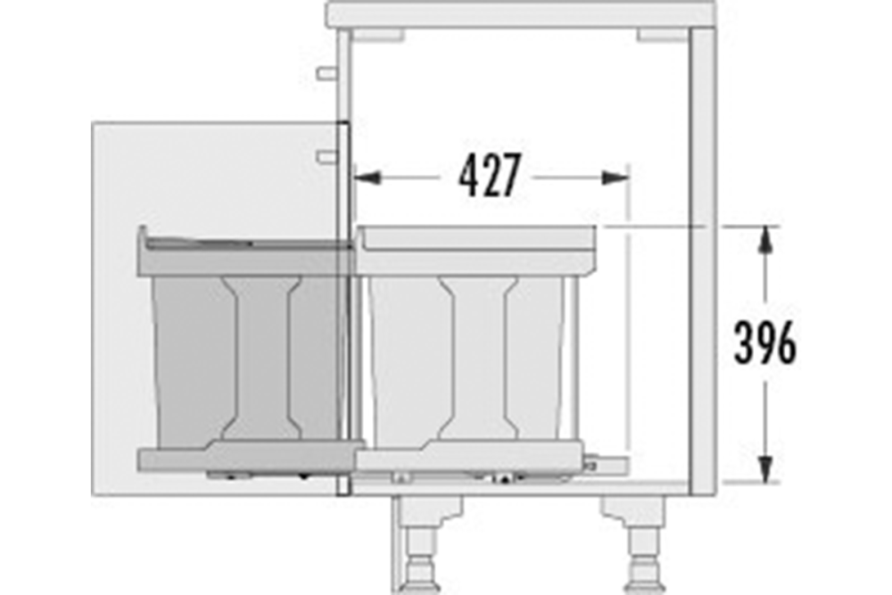 Single waste bin, 20 litres, Hailo Solo 3635-01