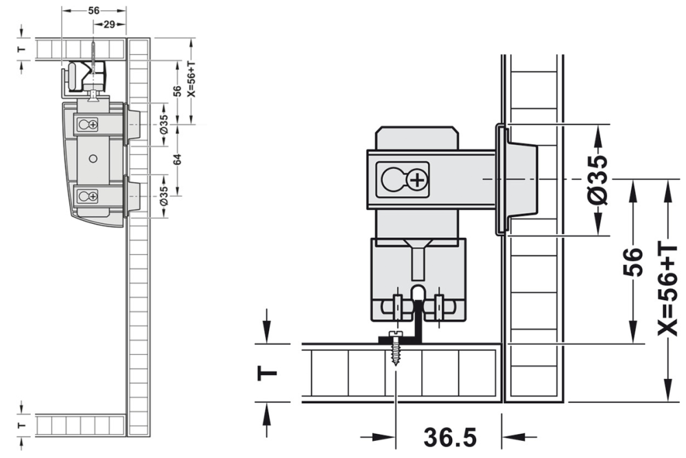 Sliding door fitting, Häfele Slido F-Fold61 25A, set