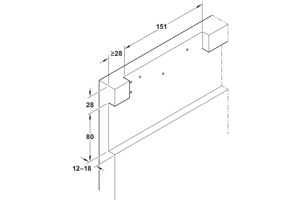 Sliding door fitting, Slido D-Line41 50X, set