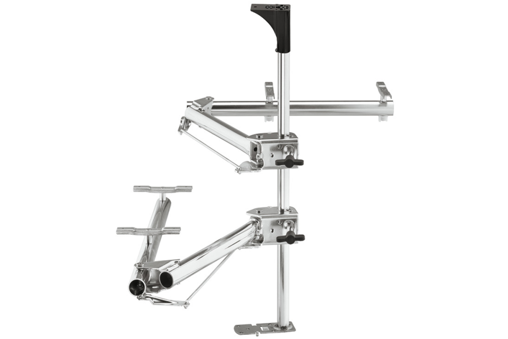 Spindle with adjustable height, corner cabinet half circle carousel fitting, height adjustable