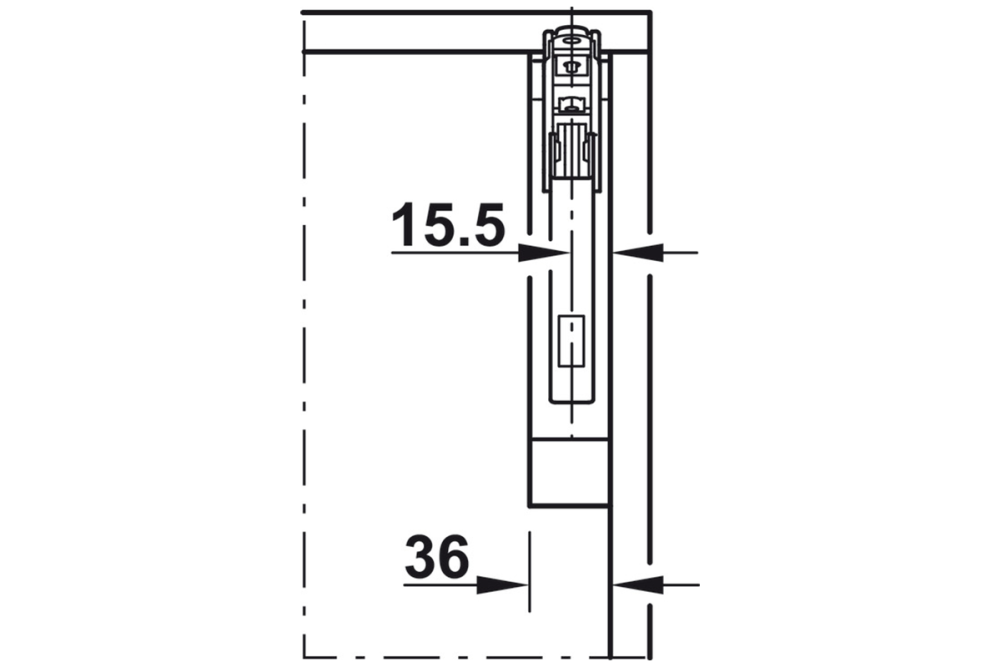 Stay flap fitting, Häfele Free flap 3.15