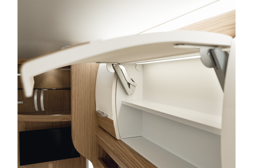 Stay flap fitting, Häfele Free space 1.11, with handle