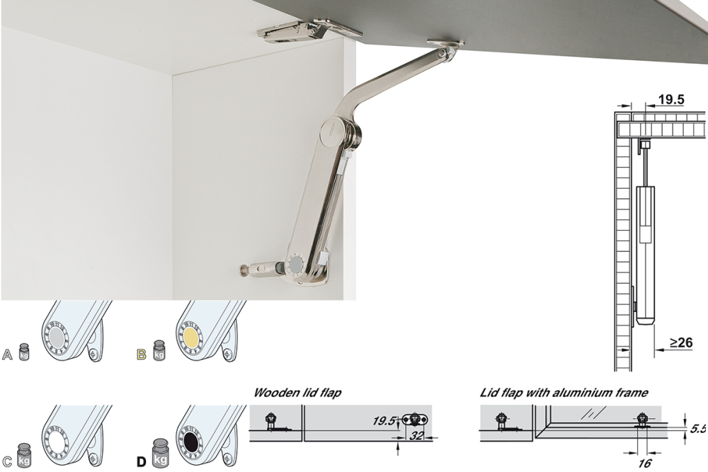 Stay flap fitting, Maxi complete set
