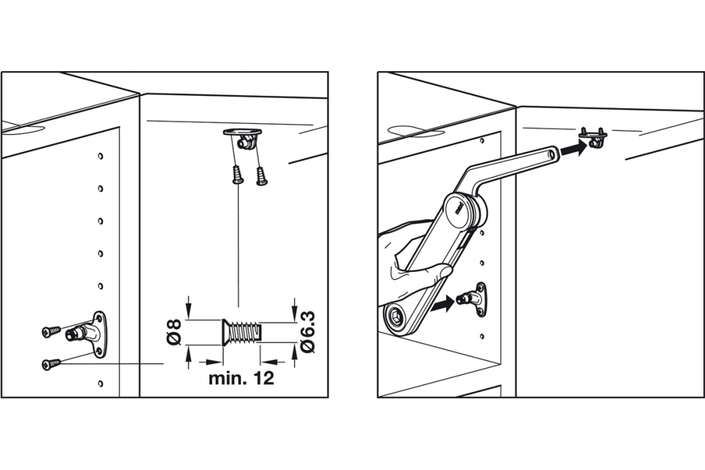Stay flap fitting, Maxi complete set