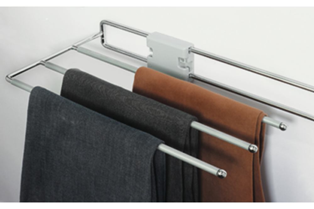 Trouser rack, extending, for 3 pairs of trousers, width 222 mm