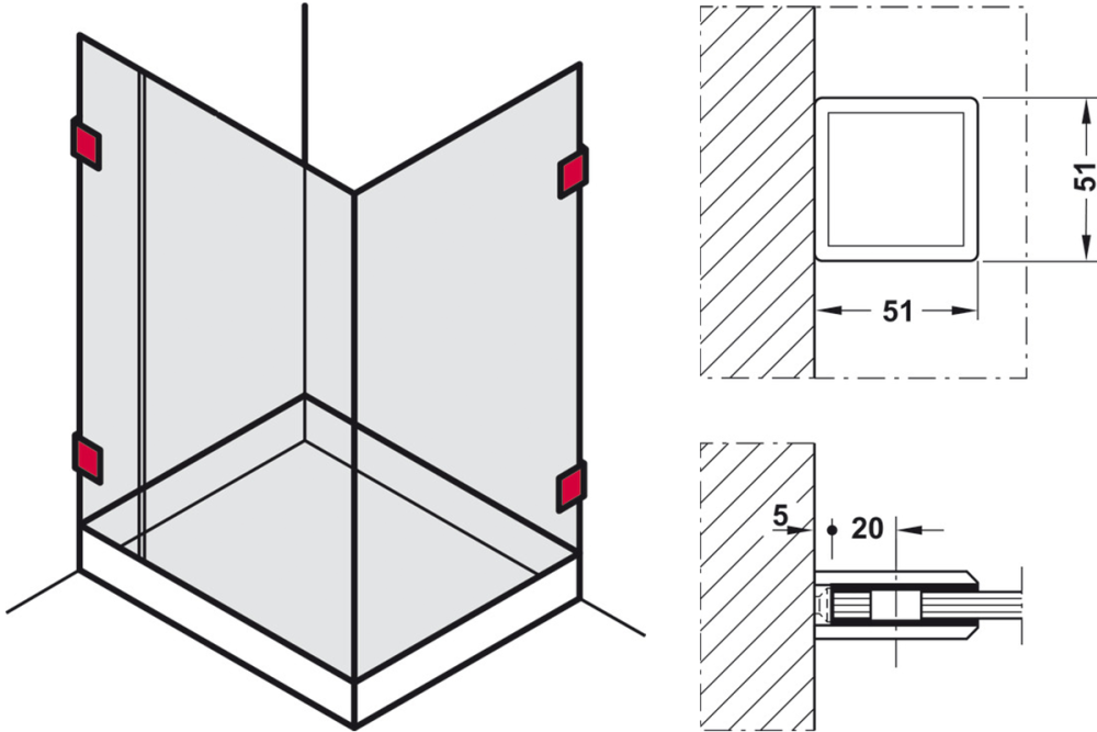 Tumbler holder, straight, Aquasys