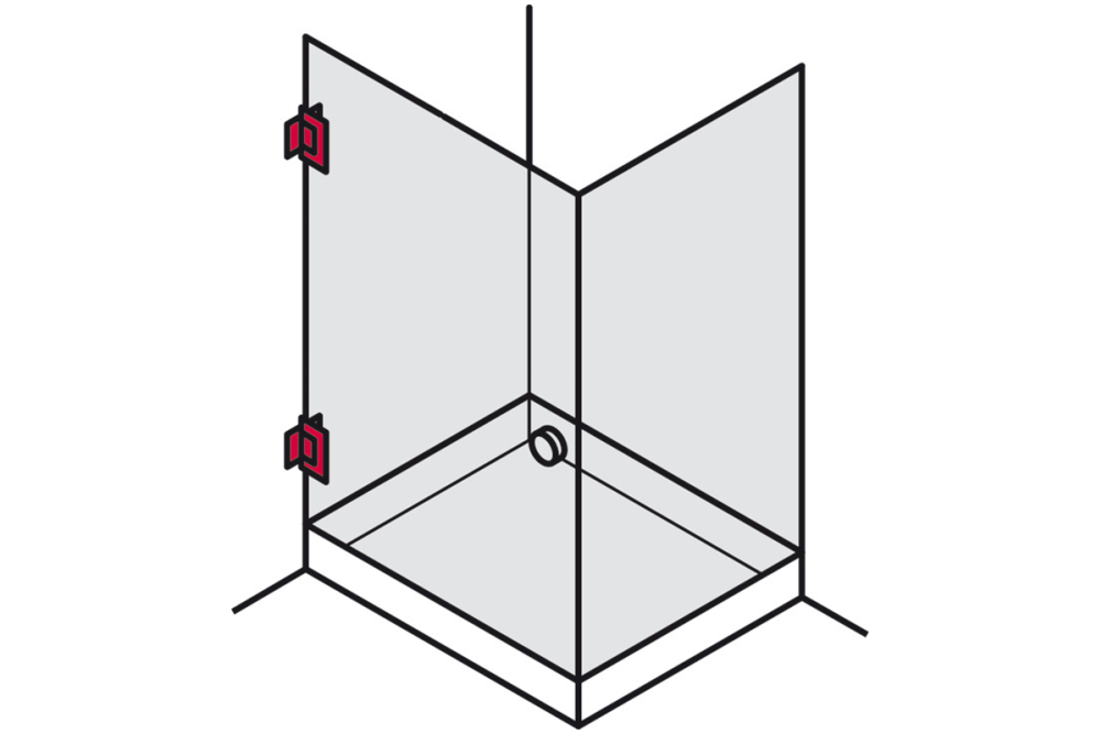 shower door hinge, Straight, adjustable, Aquasys