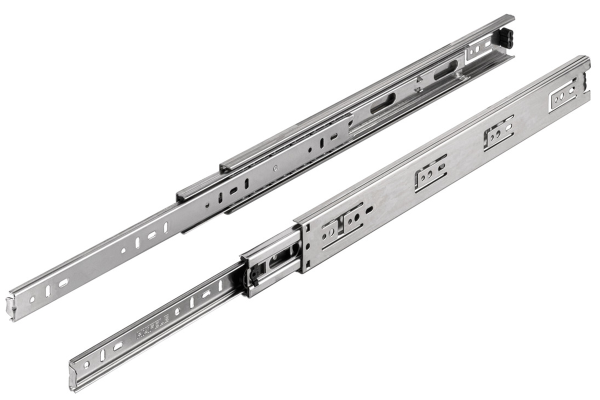 مسار كروي، Häfele Matrix Runner BB S، تمديد زائد، سعة تحميل حتى 30 كغ، فولاذ، تثبيت جانبي