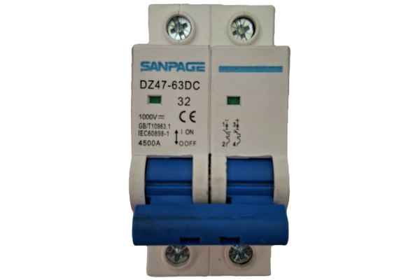 DC1000V MCB 2P/16A,32A,125A