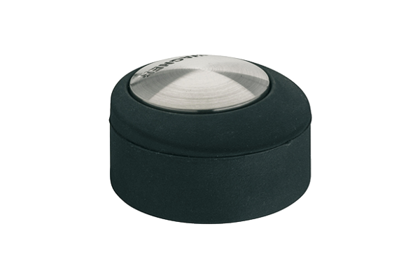 Floor mounted door stop, Zinc alloy, for screw fixing or glue fixing, oval Ø 50 mm