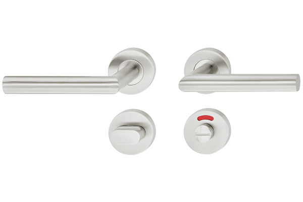 Lever handle on rosette, residential areas, stainless steel, Startec, LDH 2171, rose