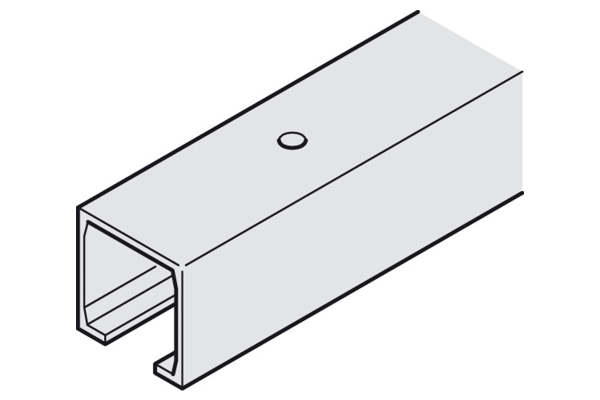 Single running track, top, for screw fixing