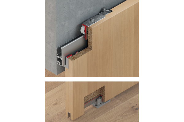 Sliding door fitting, Slido D-Line41 50X, set