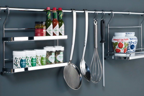 Spice rack, Steel railing system